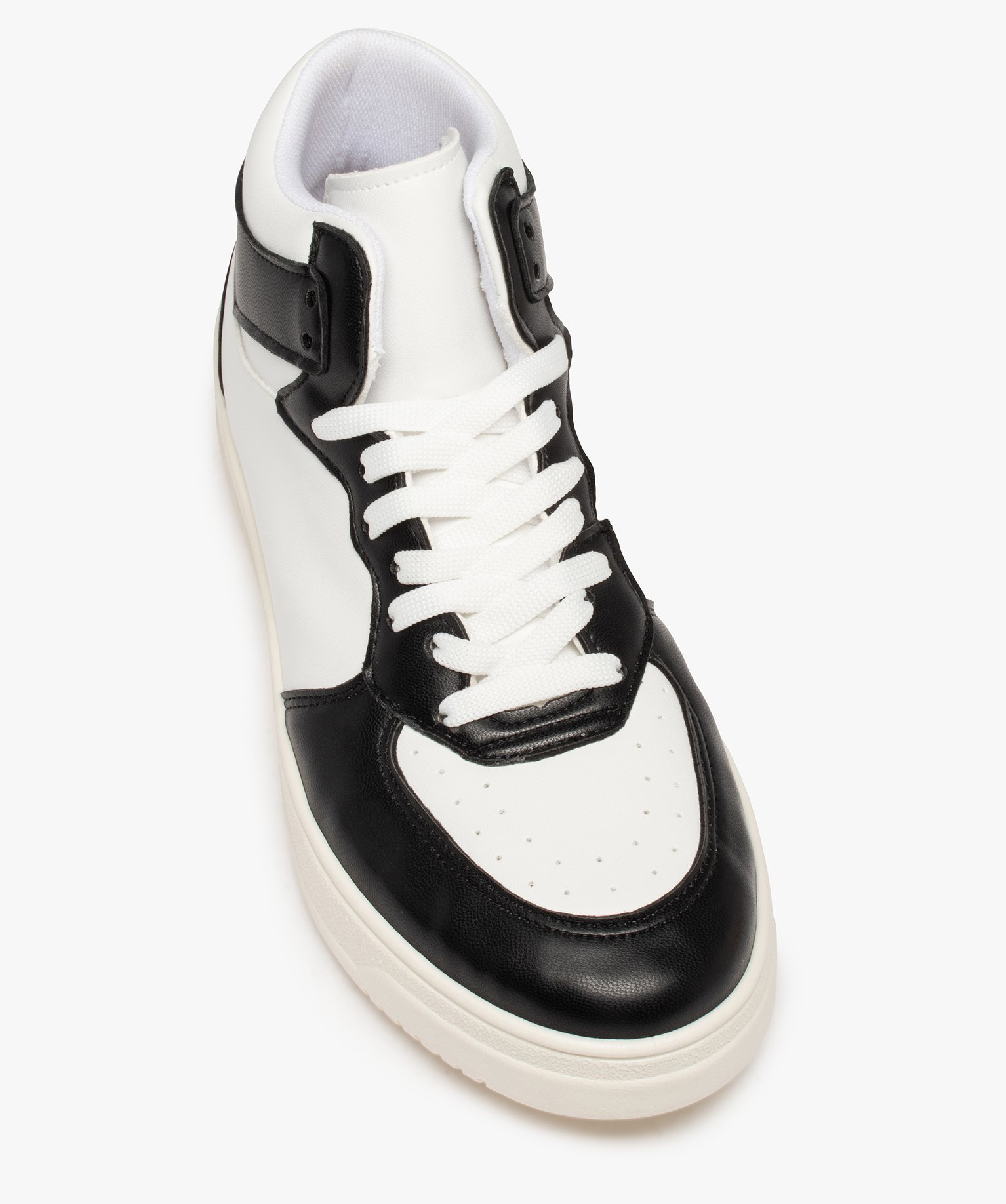 Baskets homme mid-cut bicolores à lacets blanc | GEMO