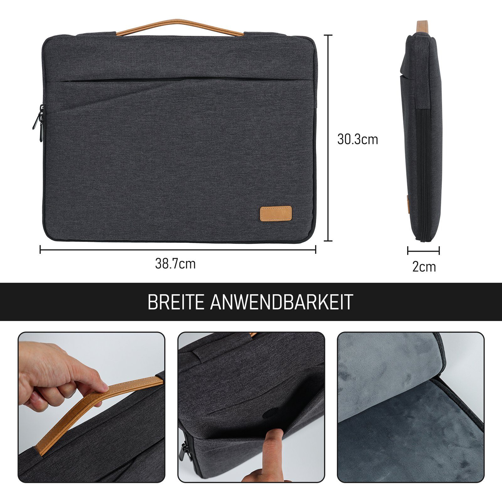 TAN.TOMI Laptoprucksack Laptoptasche Notebook-Tasche bis 15 Zoll, Laptop Umhängetasche mit Schultergurt, für Damen & Herren