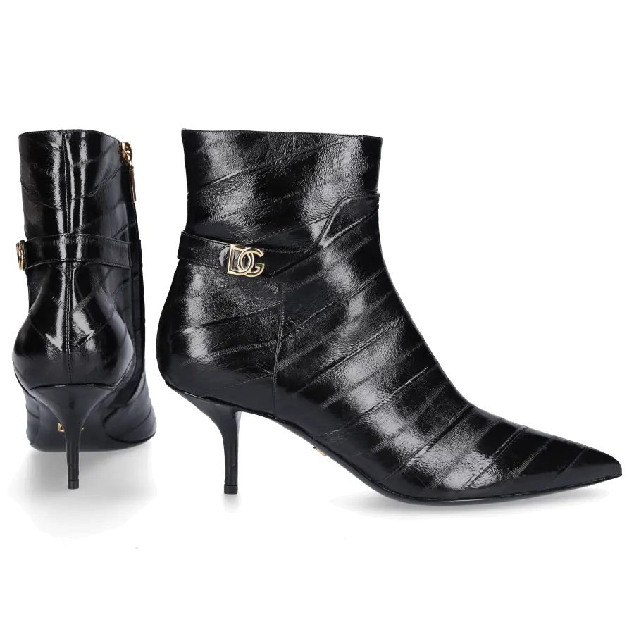 Dolce & Gabbana - Stiefeletten DG Aal Logo schwarz - schwarz