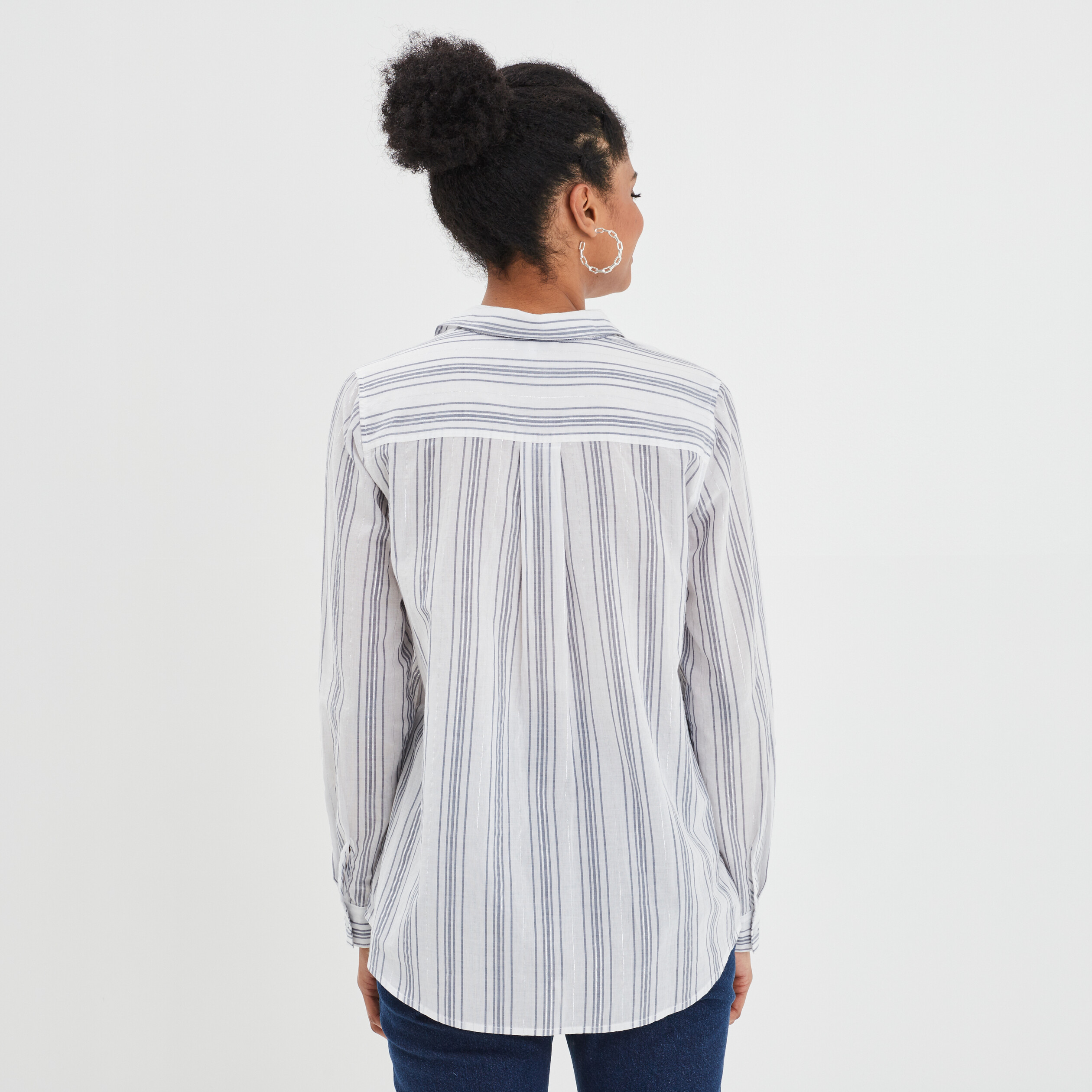 Chemise manches retroussables blanc femme | La Halle