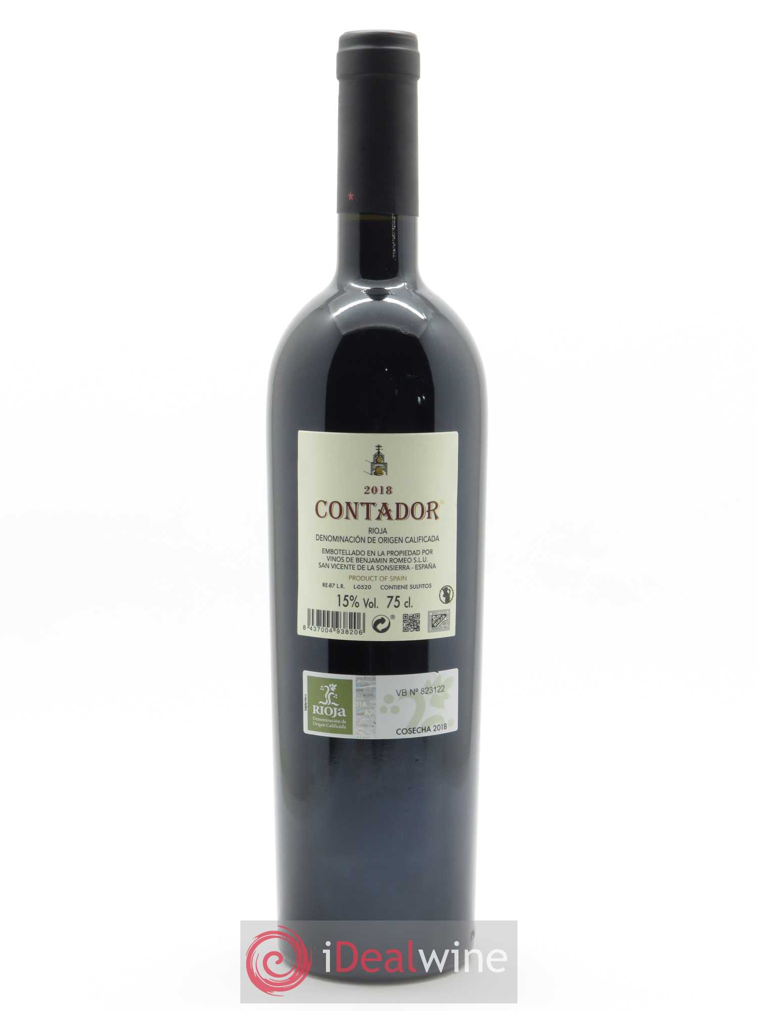 Rioja DOCa Bodega Contador DOCa Contador Benjamin Romeo  2018 - Lot de 1 Bouteille