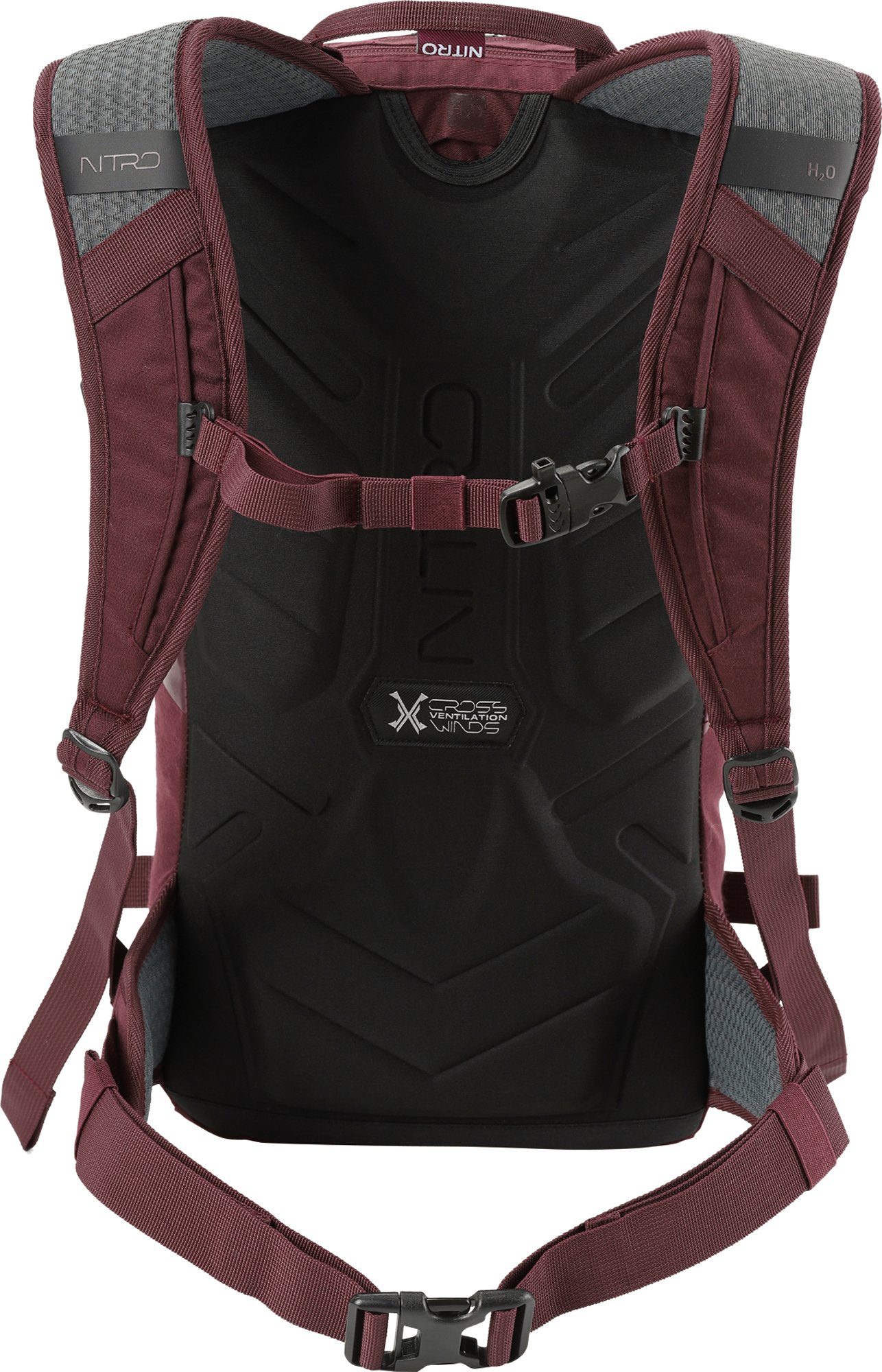 NITRO Trekkingrucksack Rover 14, Wine, speziell für den Wintersport konzipiert