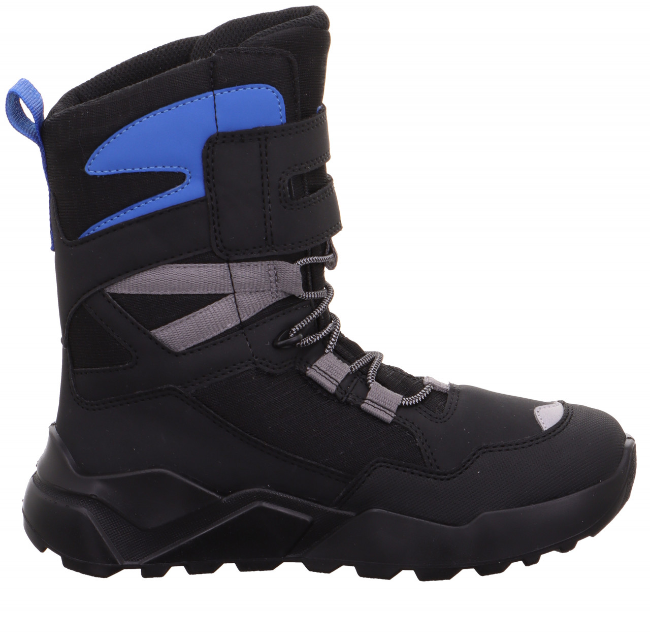 ROCKET - Schwarz/Blau Stiefel mit Klettverschluss