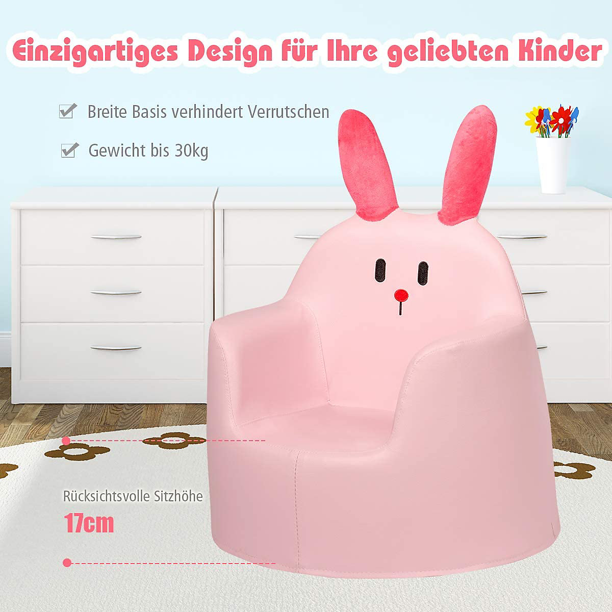 Babysessel mit Armlehnen Kaninchenform