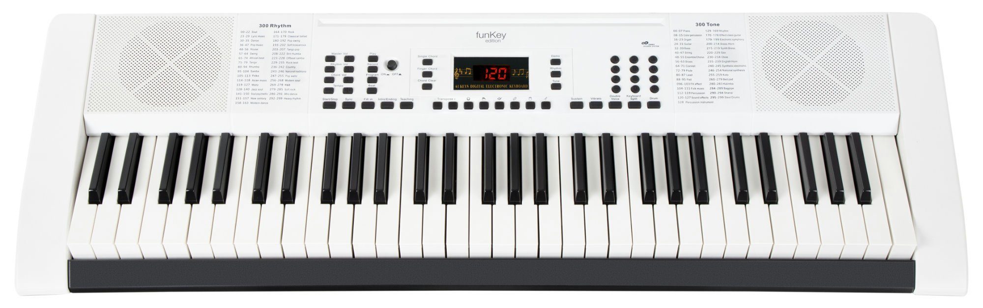 FunKey Home Keyboard 61 Edition (300 Sounds, 300 Rhythmen), (Spar-Set, inkl. Keyboardständer & Bank), mit Begleitautomatik und intelligente Lernfunktion