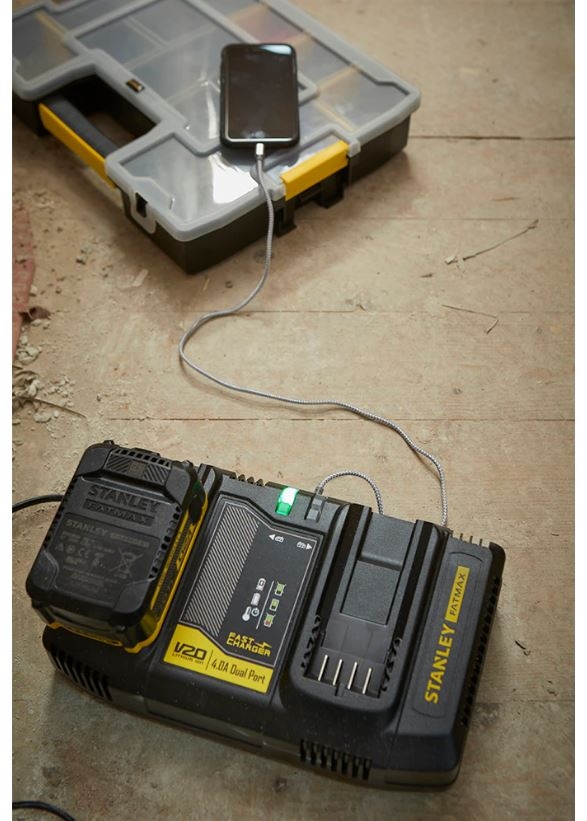 Chargeur double batterie Stanley SFMCB24 Fatmax V20 18 volts