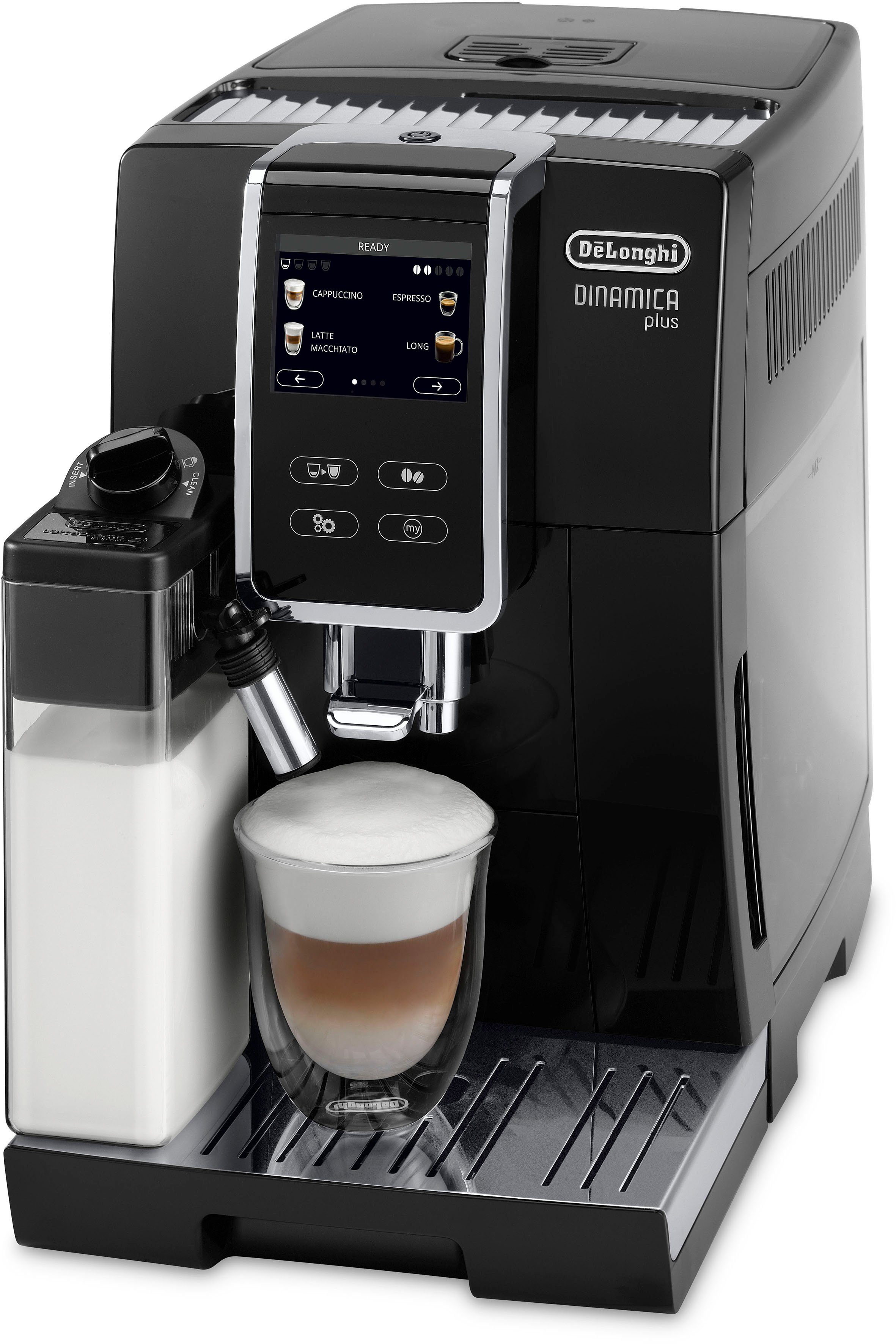 De'Longhi Kaffeevollautomat Dinamica Plus ECAM 370.70.B, mit LatteCrema Milchsystem und Kaffeekannenfunktion