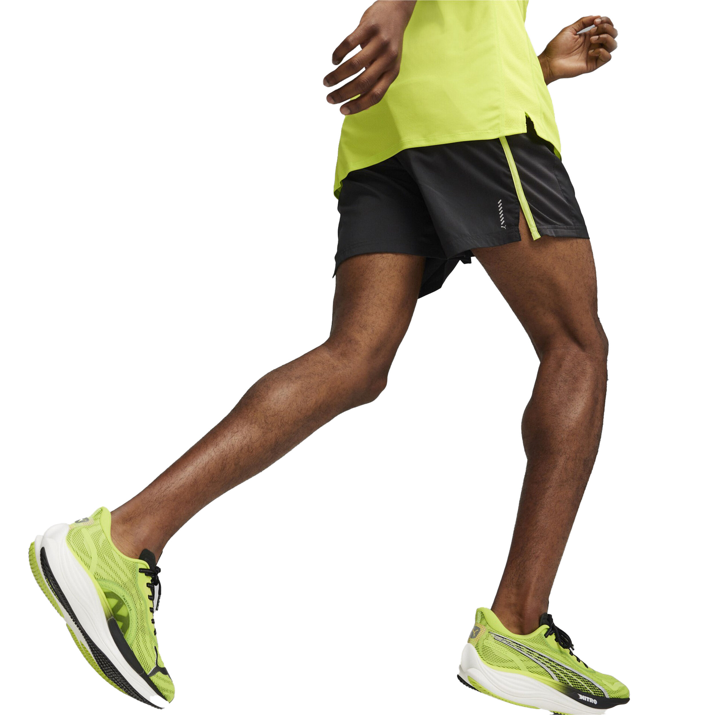 Run Favorite Velocity 5in Laufshorts Herren - Schwarz, Neongrün