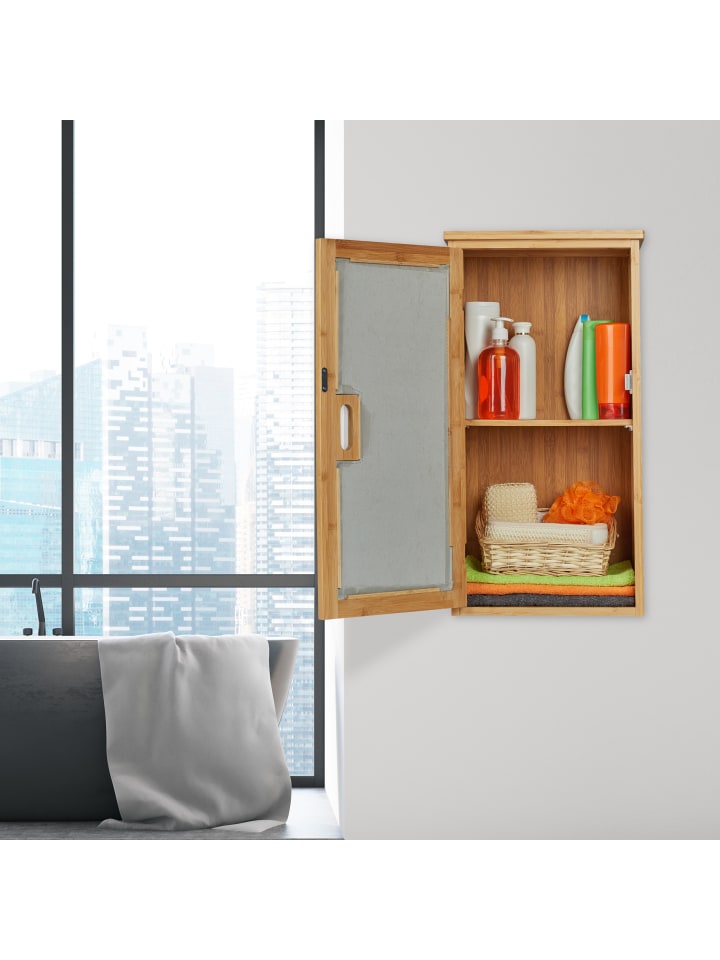 relaxdays Hängeschrank in Natur - (B)35 x (H)66 x (T)20 cm günstig kaufen onesize