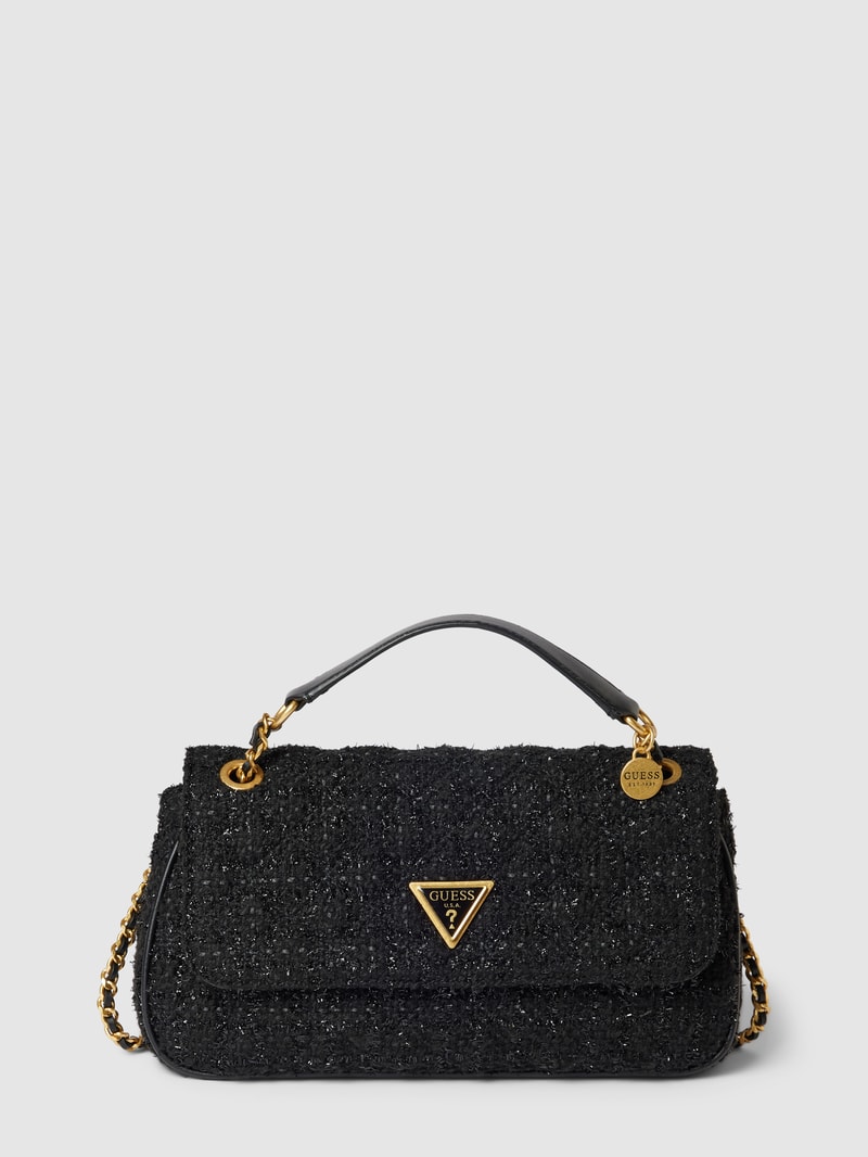 Crossbody Bag mit Label-Applikation Modell 'GIULLY' in schwarz
