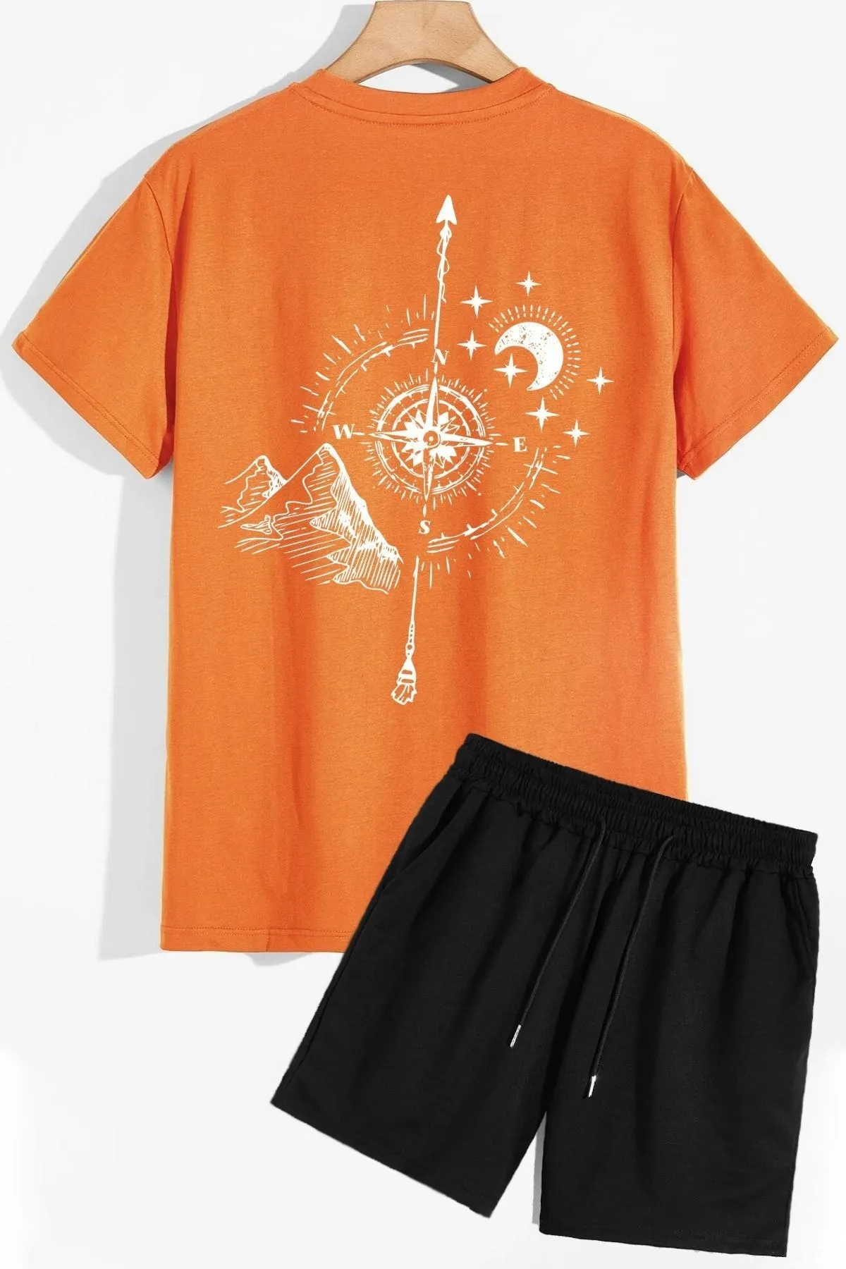 trendypassion  Compass Shorts T-Shirt-Trainingsanzug-Set