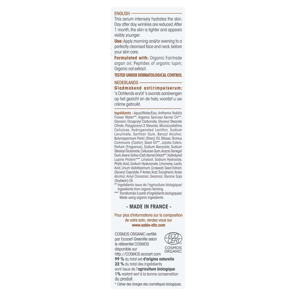 LÉA NATURE SO BiO étic Sérum lissant Anti-Rides, Précieux Argan Sérum