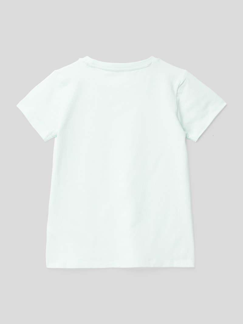 T-Shirt mit Paillettenbesatz in mint