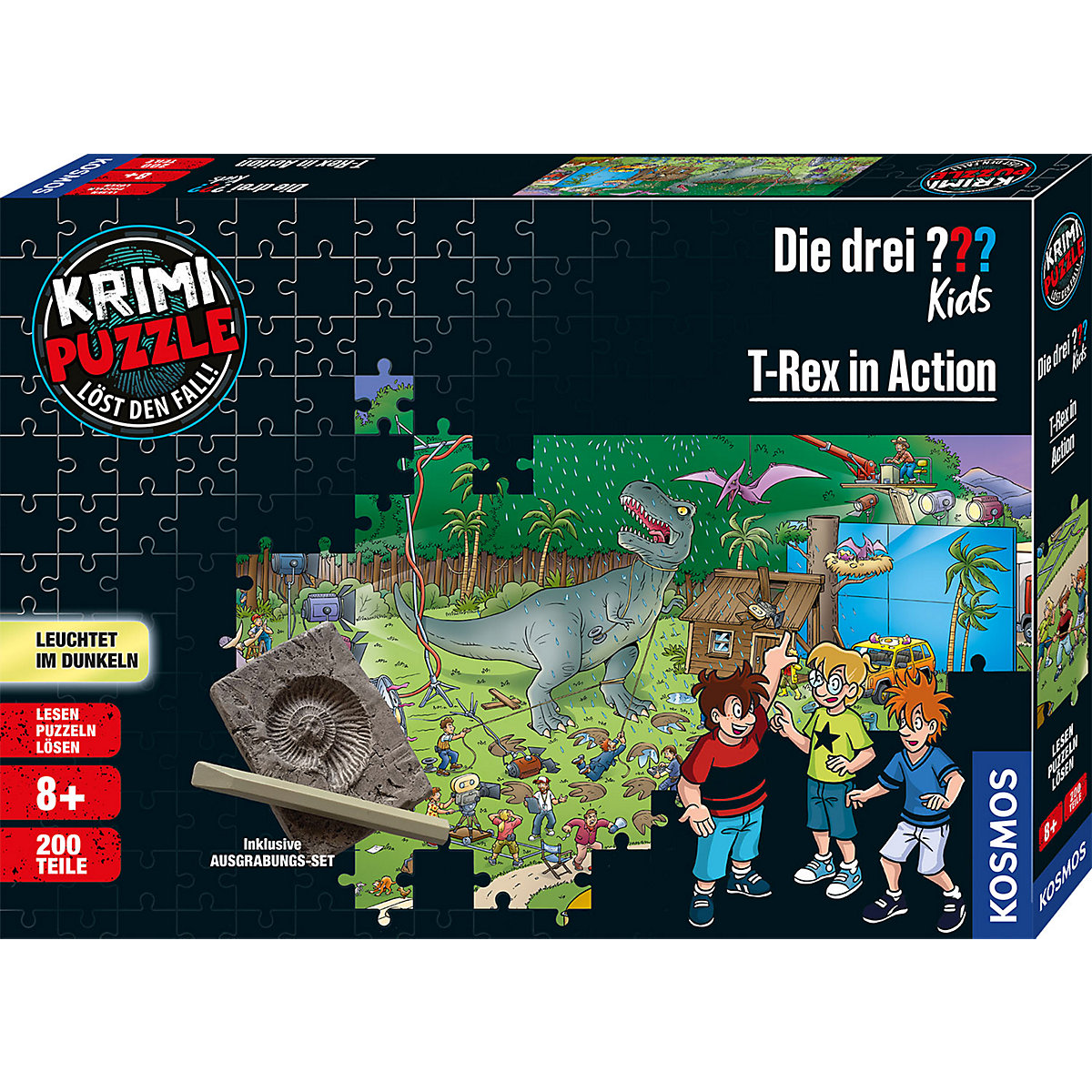 Krimi Puzzle: Die drei  Kids 200 Teile - Dinos