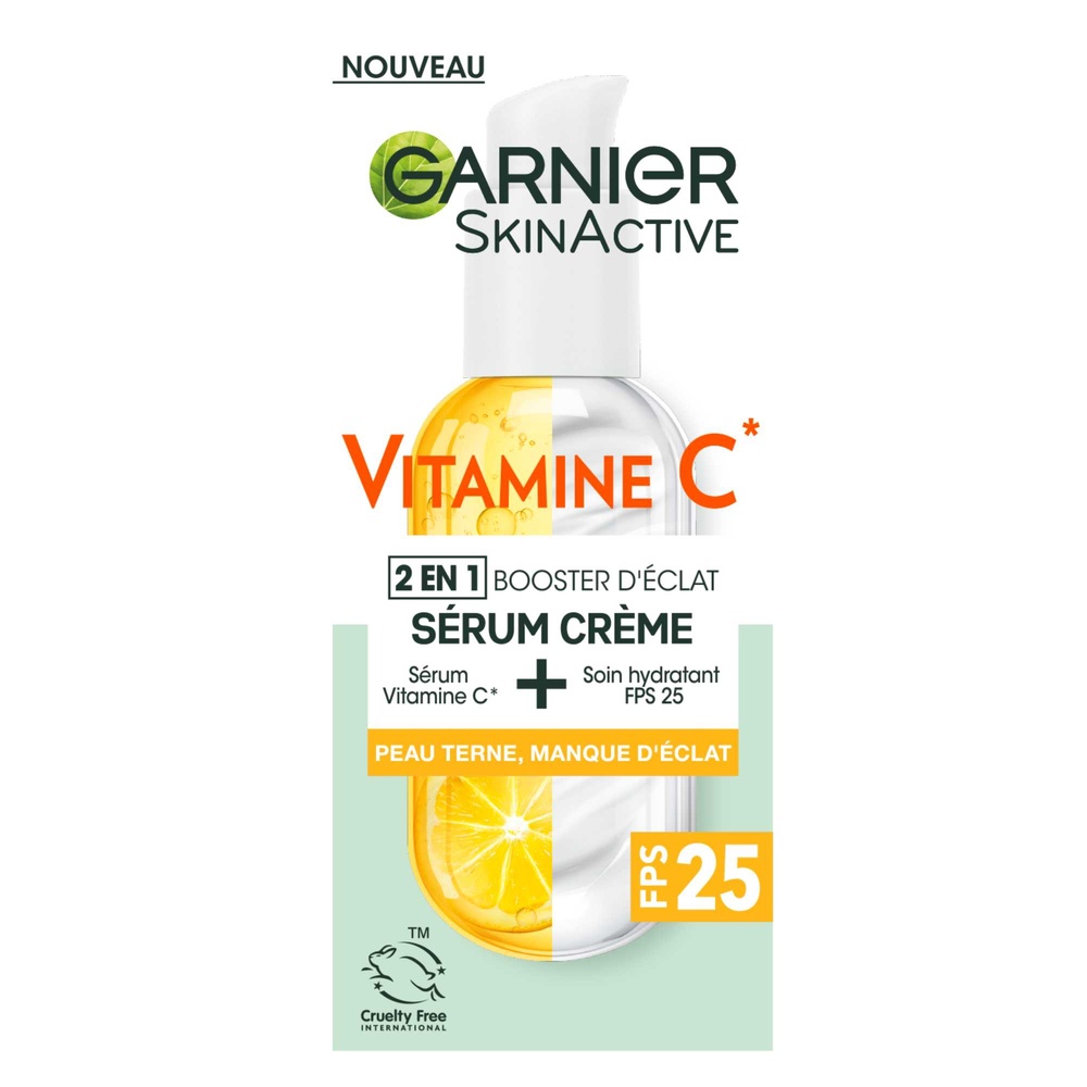garnier Vitamine C Sérum Crème 2en1 Vitamine C Booster d'éclat