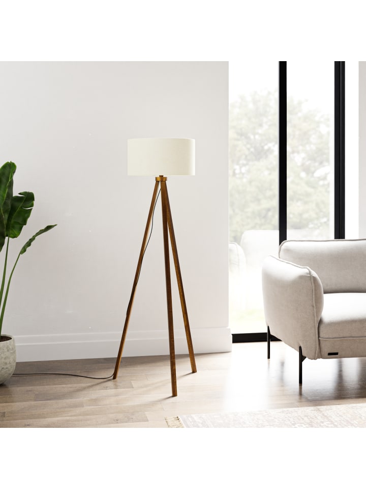 lux.pro Stehlampe Royal Tunbridge Wells in Braun Weiß (H)140cm (B)40cm (T)40cm günstig kaufen onesize