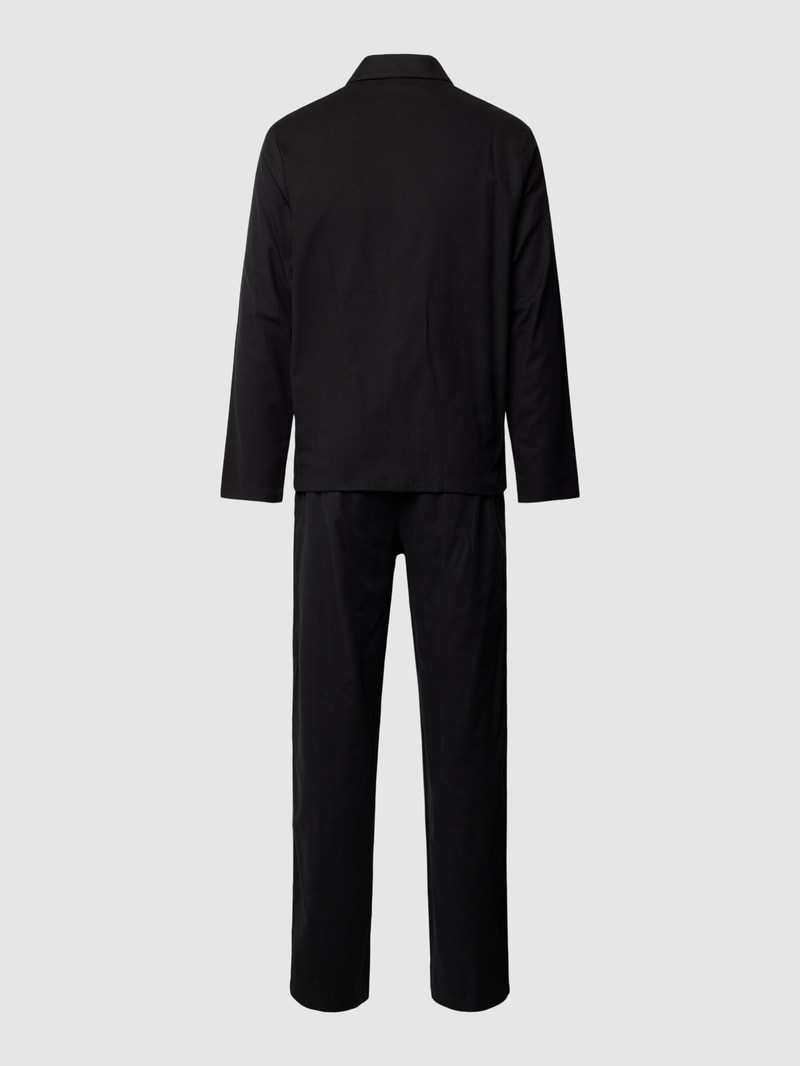 Pyjama mit Label-Stitching in schwarz