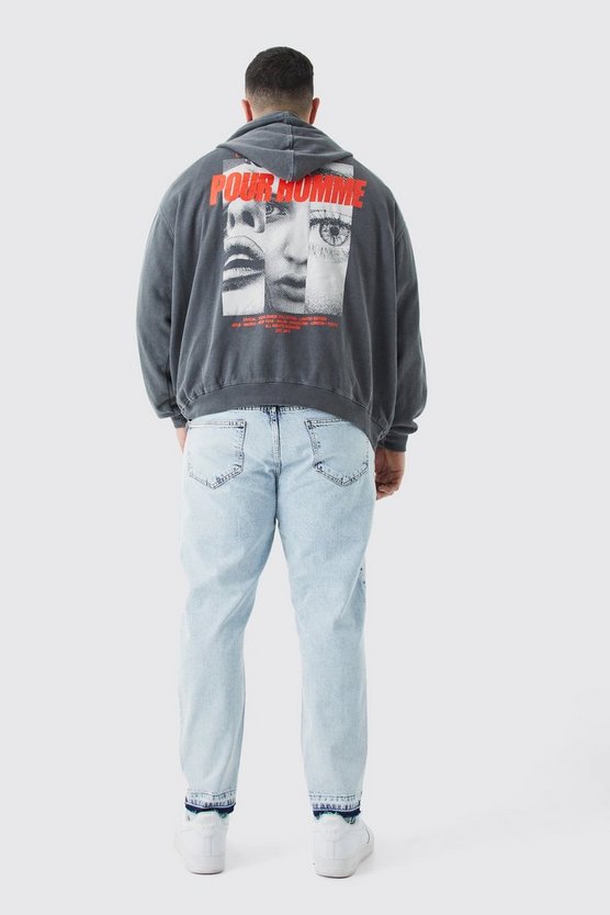 Plus schmale Patchwork Jeans