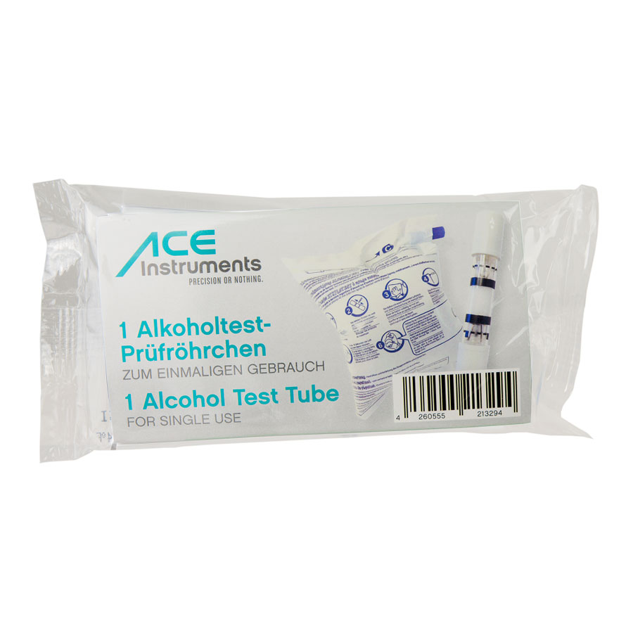 ACE Alkoholtest-Prüfröhrchen mit NF-Zertifikat, Alkoholtester für den einmaligen Gebrauch, 1 Stück - ATU