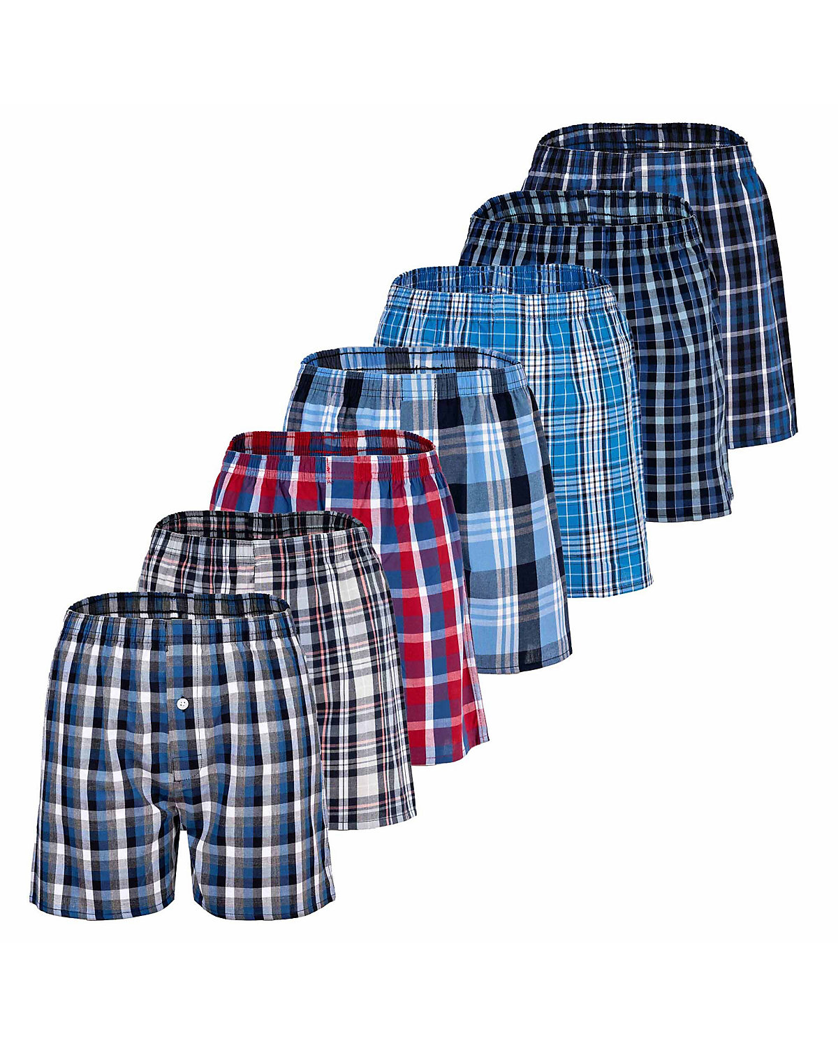 Jungen Web-Boxershorts, 7er Pack - American Boxer-Shorts, gemustert, Spar-Pack Boxershorts für Jungen