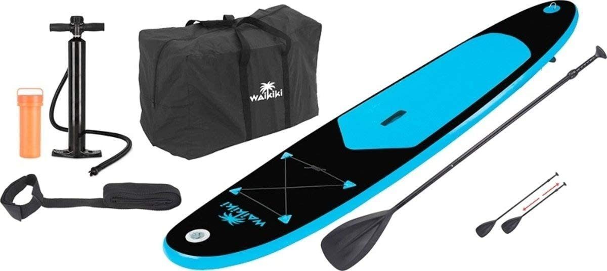 Trendyshop365 SUP-Board Waikiki XL aufblasbares Stand-Up-Paddleboard, (Komplettset, inkl. Standpumpe, Transportsack, Fangleine, Paddel), Stand Up Paddling