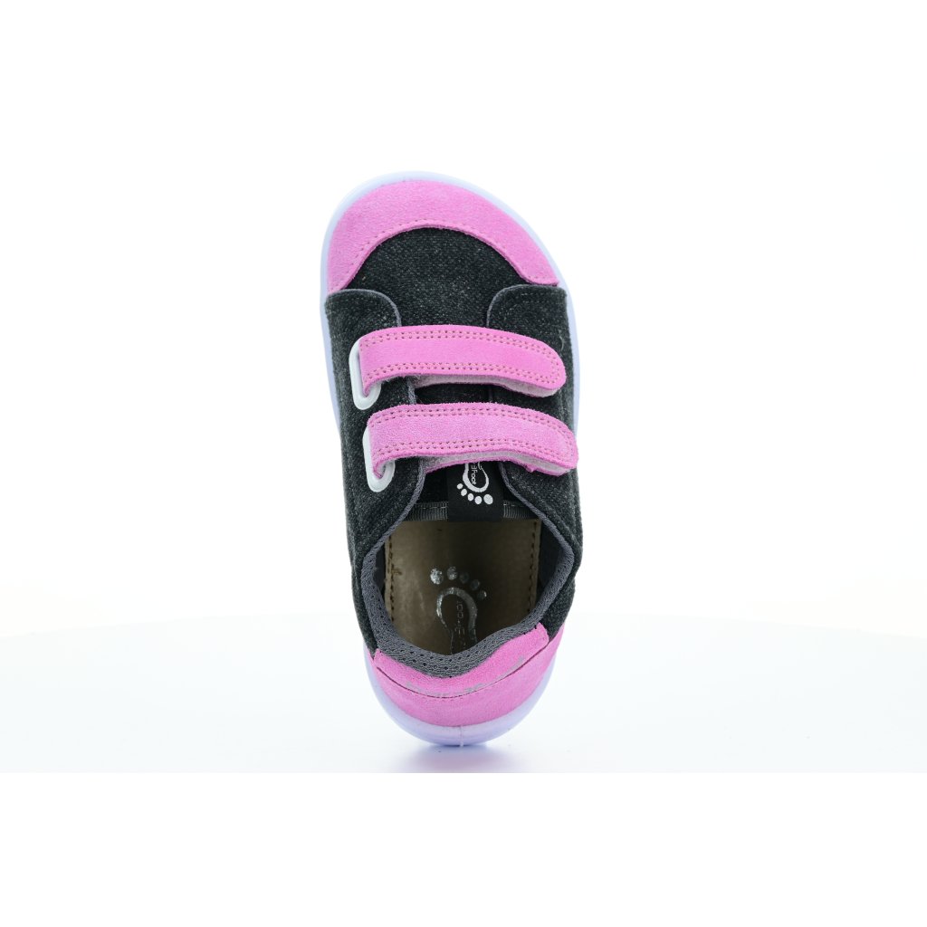 3F rosa-graue Barfuß-Sneakers 2 Klett 4BC29/12