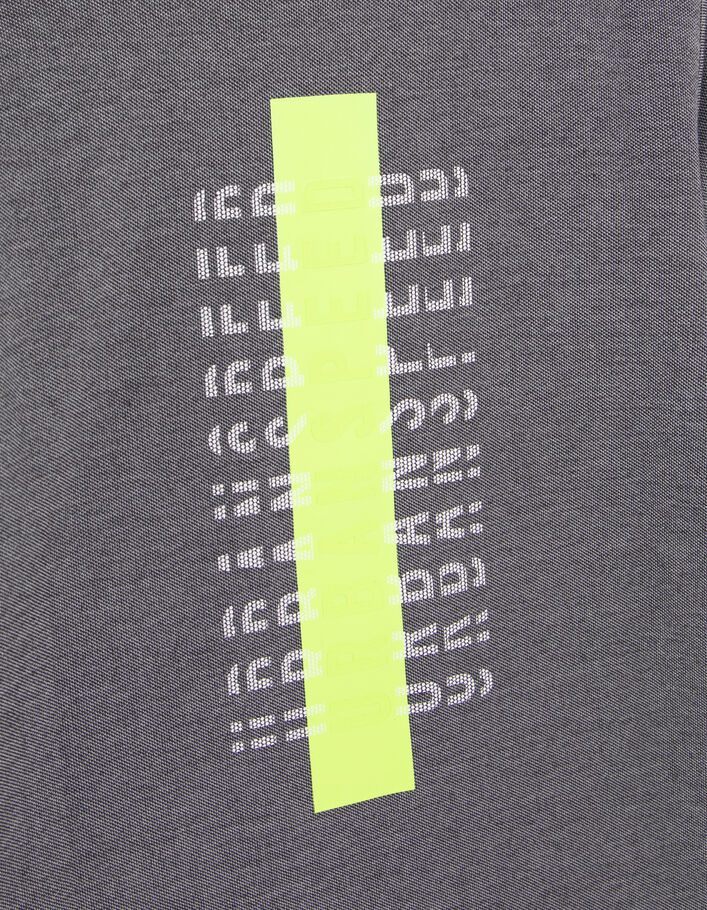 T-shirt gris détail poche floquée garçon