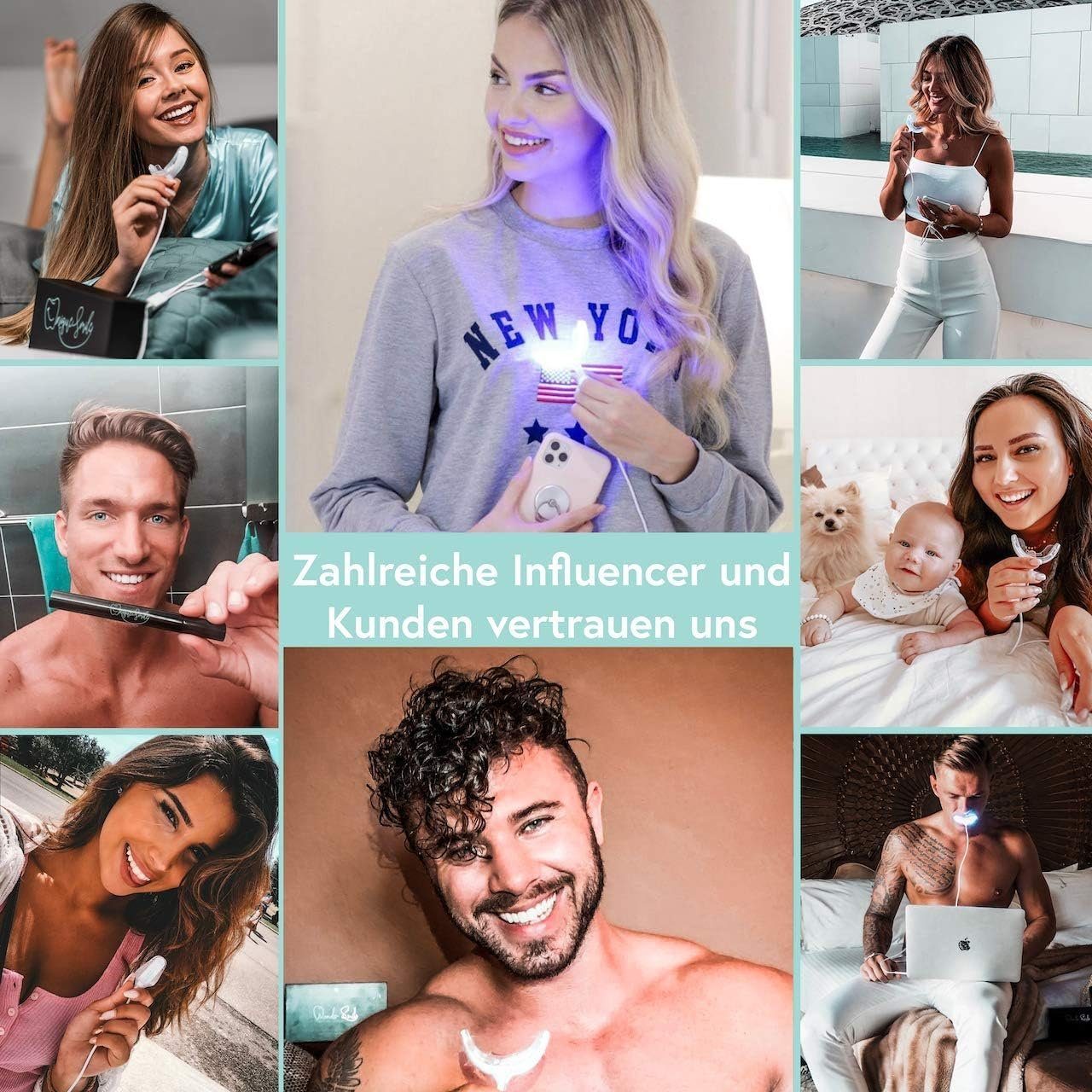Uniquesmile Zahnbleaching-Gel Nachfüllstifte, PAP Formel, LED Technologie, schmerzfrei, frei von Schadstoffen.