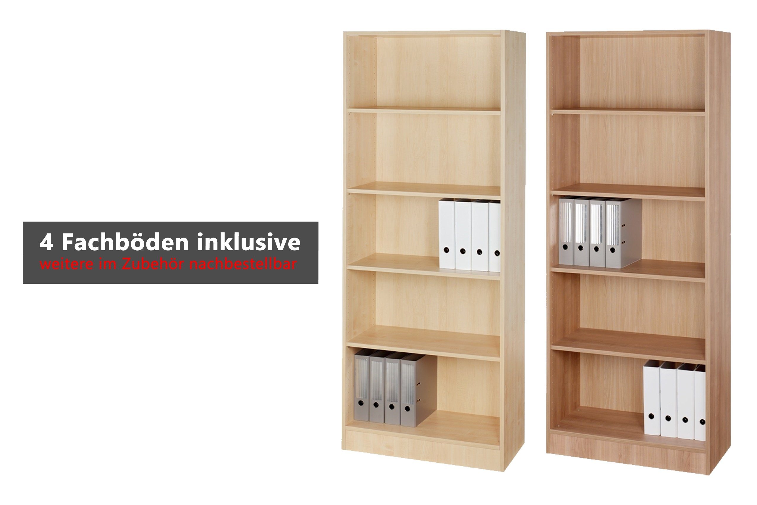 bümö Aktenregal office Aktenregal - 5 Ordnerhöhen, Dekor: Weiß