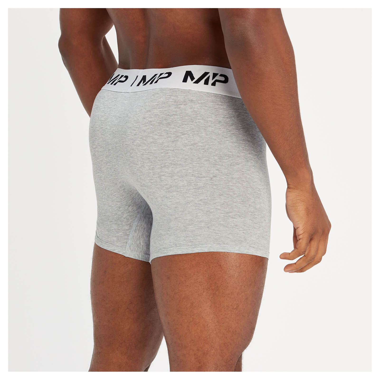 Boxers MP pour hommes  – Gris chiné/Blanc
