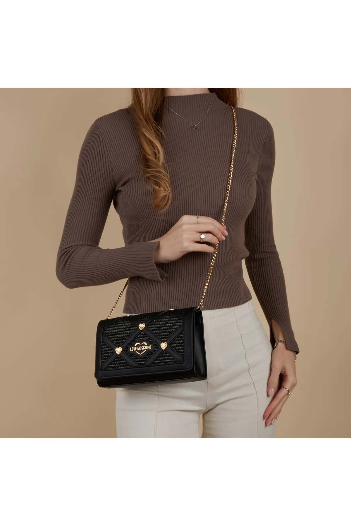 1'ASLAN  Love Moschino Damen Umhängetasche Schwarz JC4314PP0IKO100A