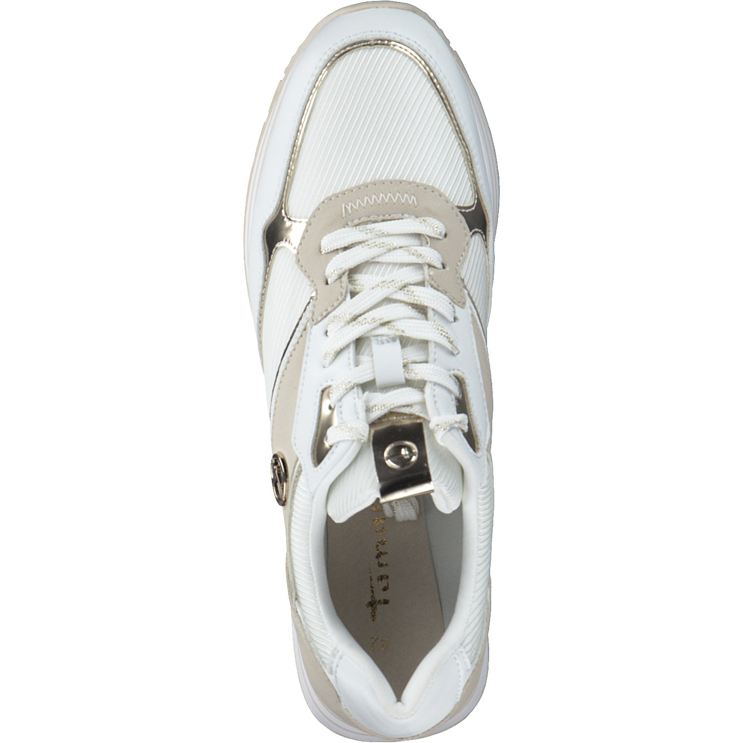 Tamaris 23706, Sneakers Low, Damen, WHT/LT. GOLD