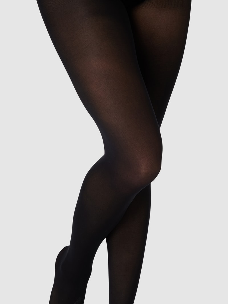 Umstands-Strumpfhose mit Ziernähten Modell 'SABINE' in schwarz