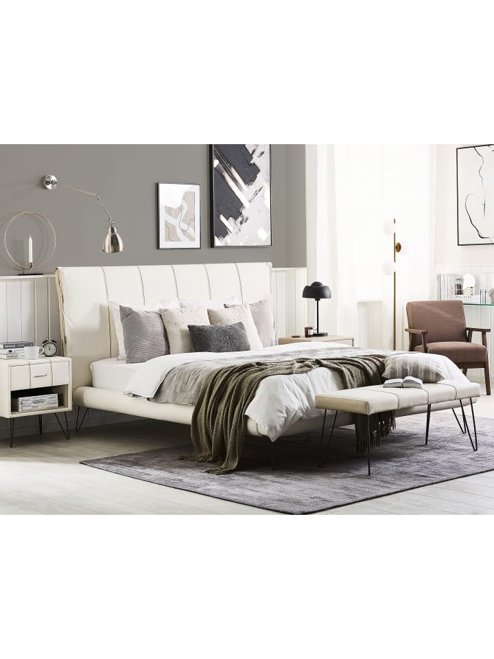 Beliani Doppelbett BETIN in Weiß - (W) 220 x (H) 118 x (L) 230 cm günstig kaufen onesize