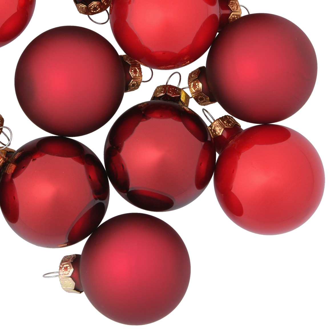 16 Weihnachtskugeln im Set rot