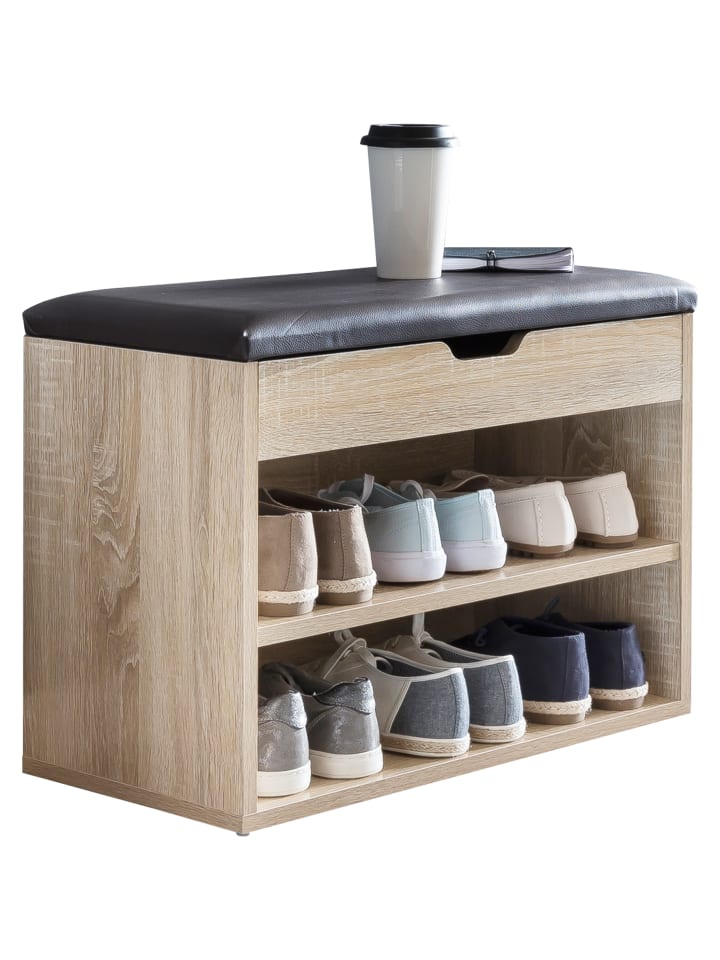 KADIMA DESIGN Schuhbank mit Sitzfläche Garderoben-Bank Holz 60 x 40 x 30 cm, in Sonoma günstig kaufen onesize
