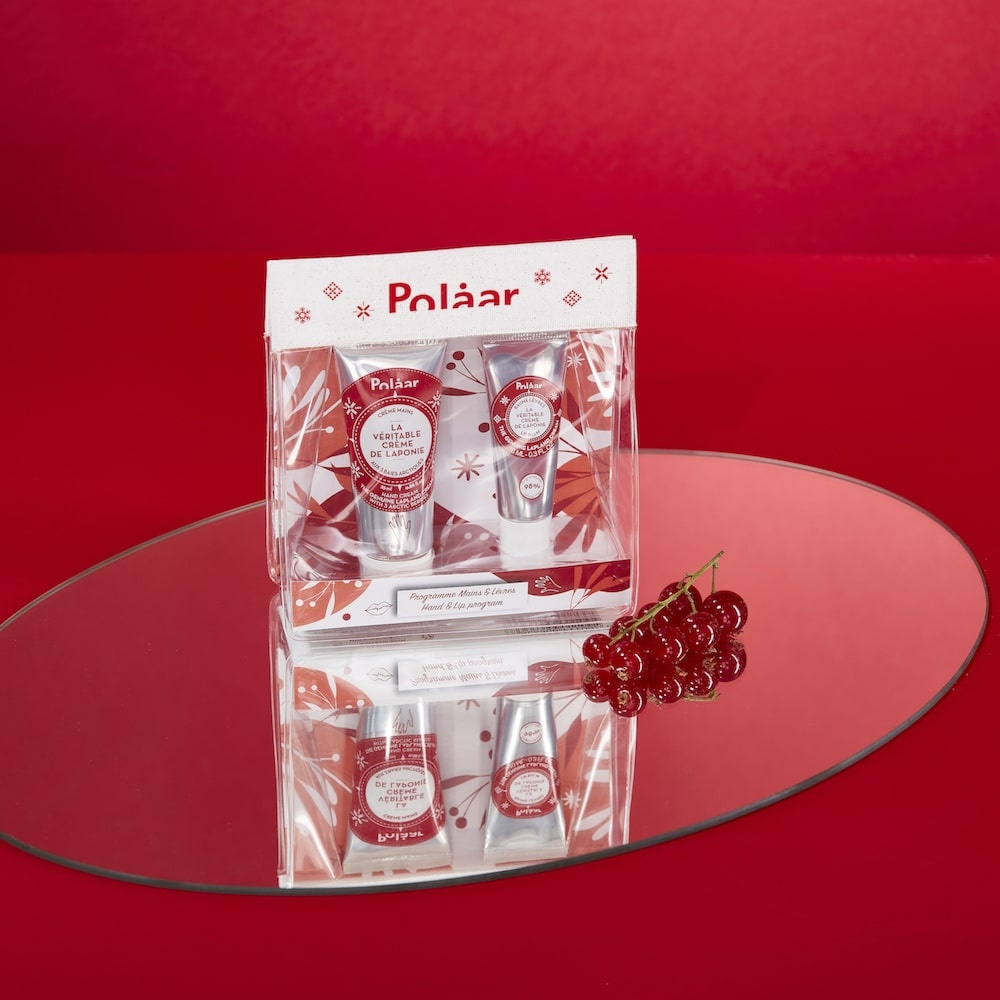 Polaar Coffret La Véritable Crème de Laponie Kit Hydratant Mains et Lèvres aux baiesarctiques
