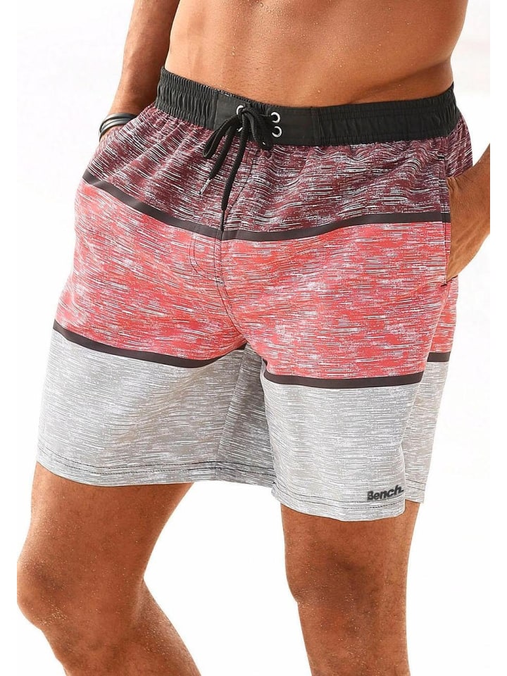 Bench Badeshorts in schwarz-bordeaux-grau günstig kaufen