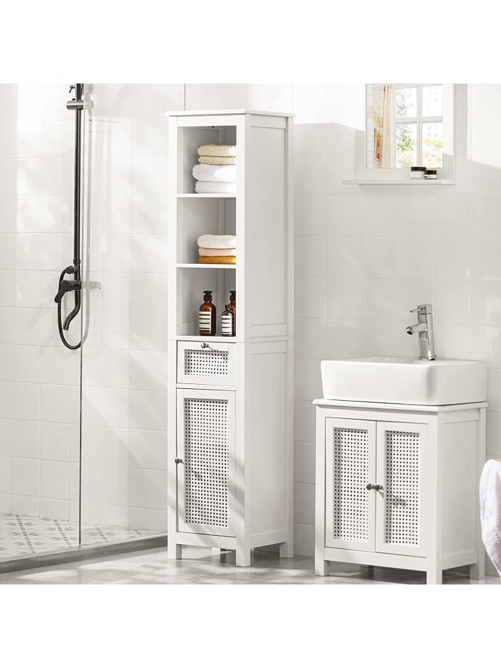 SoBuy Badezimmer-Hochschrank in Weiß - (B)35 x (H)161 x (T)32cm günstig kaufen onesize