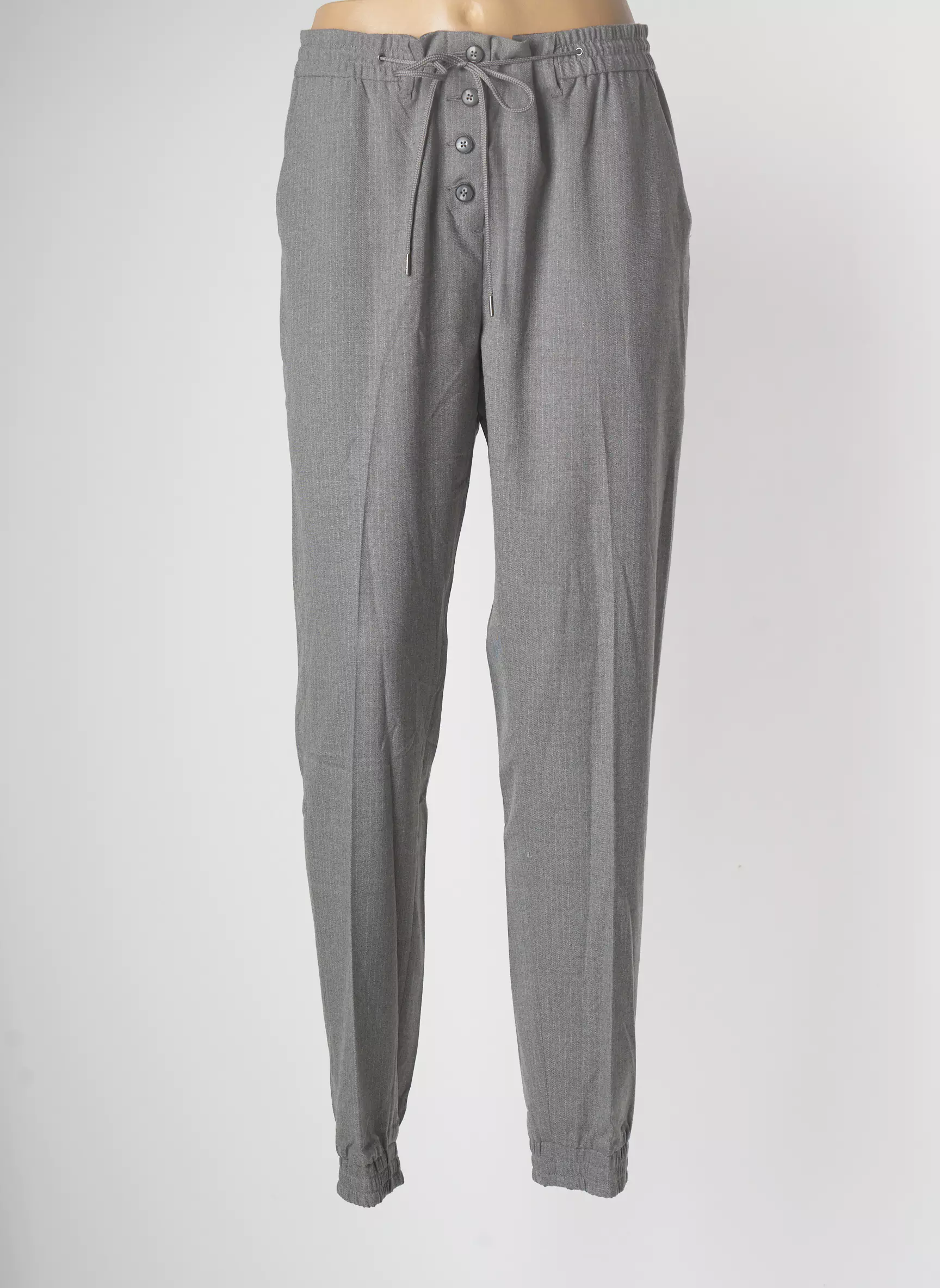Sandwich Pantalons Slim Femme couleur gris