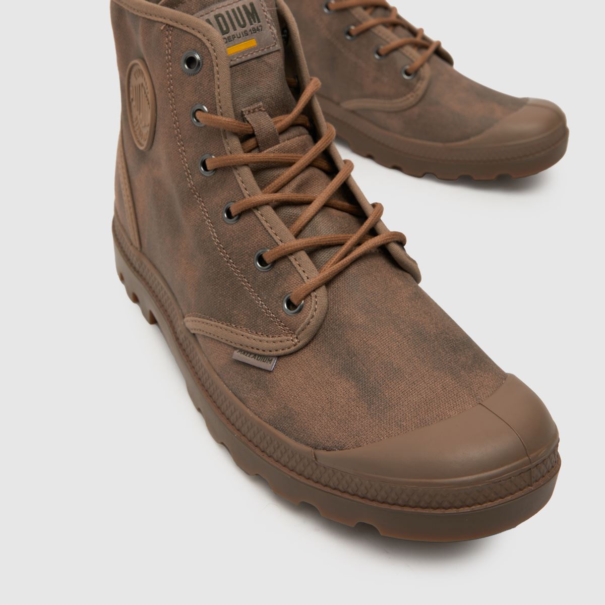 Palladium – Pampa – Beige, högvaxade sneakers