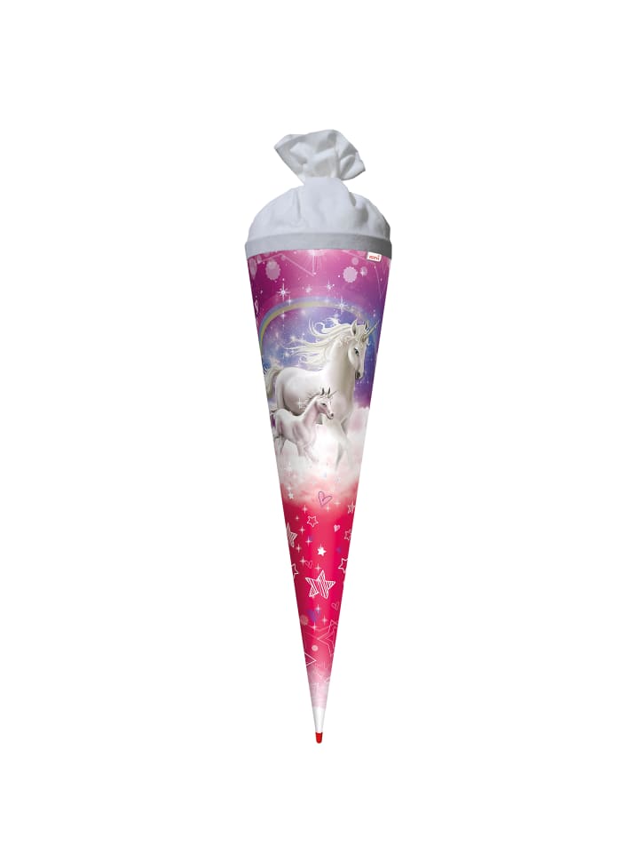 ROTH Schultüte groß Einhorn im Sternenhimmel 70 cm, Glitter in Rosa günstig kaufen onesize