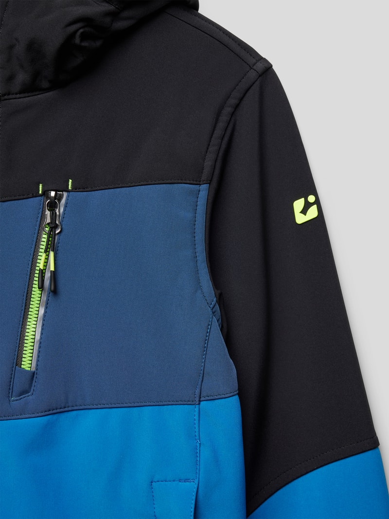 Softshell-Jacke mit Colour-Blocking-Design in royalblau