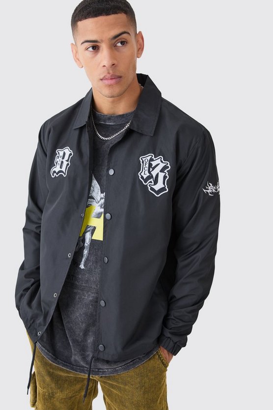 Nylon Coach-Jacke mit Aufnäher