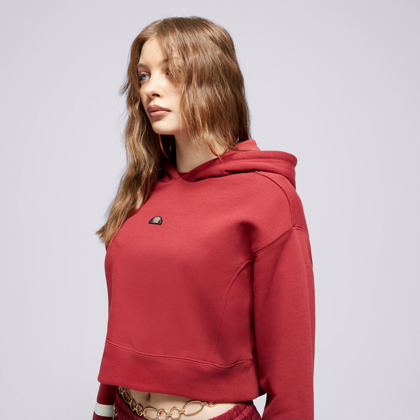 ELLESSE HOODIE BARNES BRGND CROPPED HOODY Dunkelrot