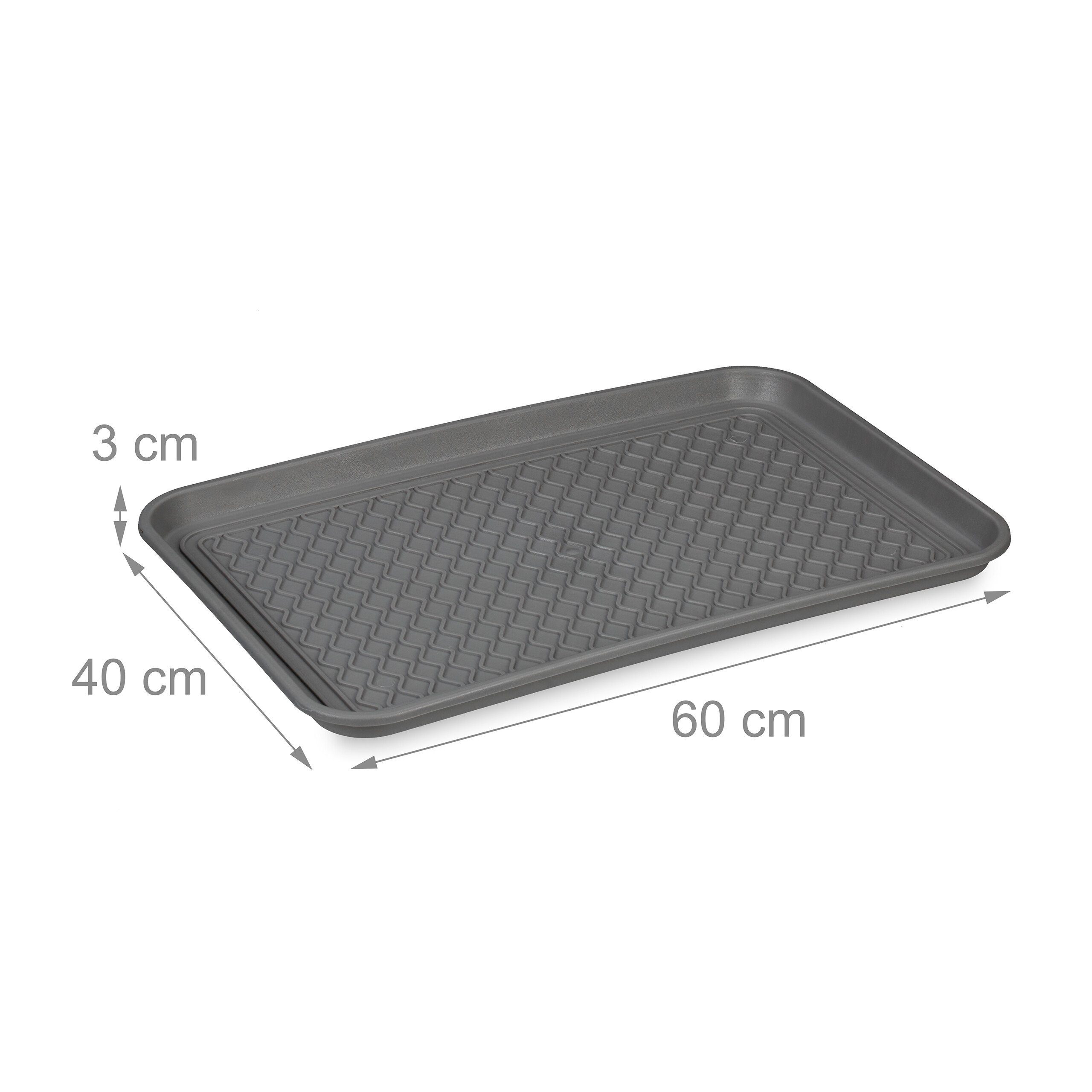 relaxdays Schuhabtropfschale 3er Set Schuhabtropfschale 60 x 40 cm