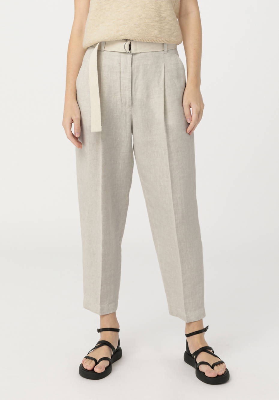 Hose High Waist aus reinem Bio-Leinen