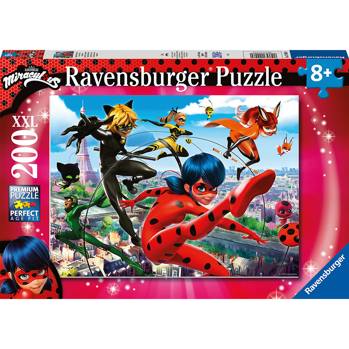 Ravensburger Puzzle 12998 - Superhelden-Power - 200 Teile XXL Miraculous Puzzle für Kinder ab 8 Jahren