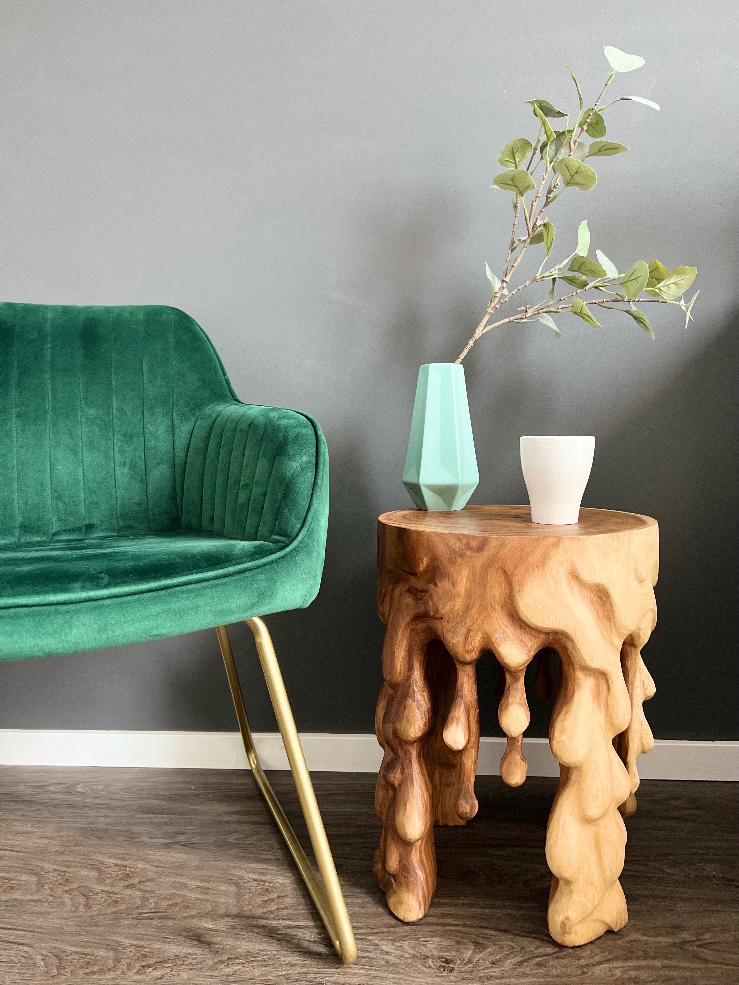 FaHome Beistelltisch Holzhocker Rund - Beistelltisch Holz Hocker - vielseitiger Couchtisch