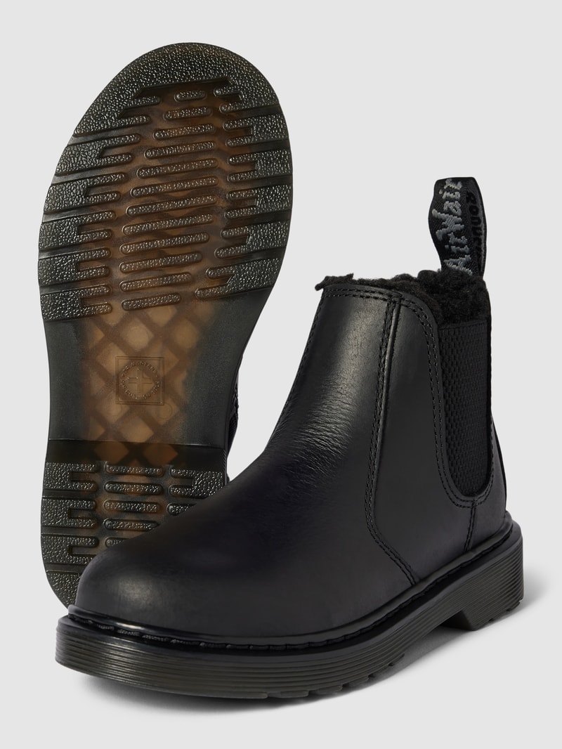 Chelsea Boots mit Label-Details Modell 'Leonore' in schwarz